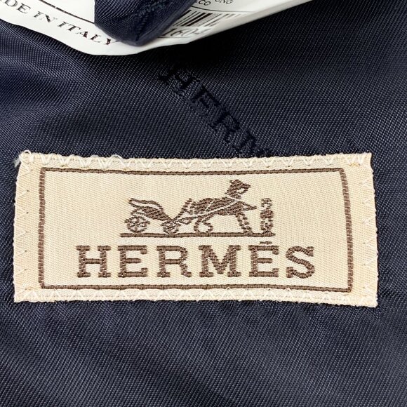 Hermès Mens Wool Blazer Jacket Size 33 Navy Blue Made In Italy - Picture 5 of 8